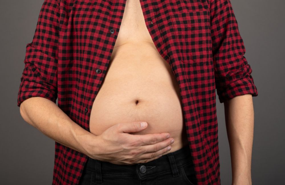 bloated stomach caused by fatty liver disease
